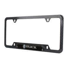 Load image into Gallery viewer, Brand New Universal 2PCS BUICK Carbon Fiber Look Metal License Plate Frame