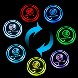 BRAND NEW UNIVERSAL V2 2PCS BUICK Switchable Seven Colorful LED Car Cup Holder Mat Coaster Pad