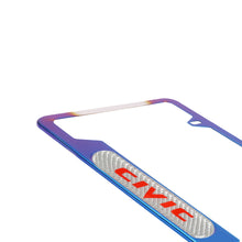 Load image into Gallery viewer, Brand New Universal 1PCS CIVIC Titanium Burnt Blue Metal License Plate Frame