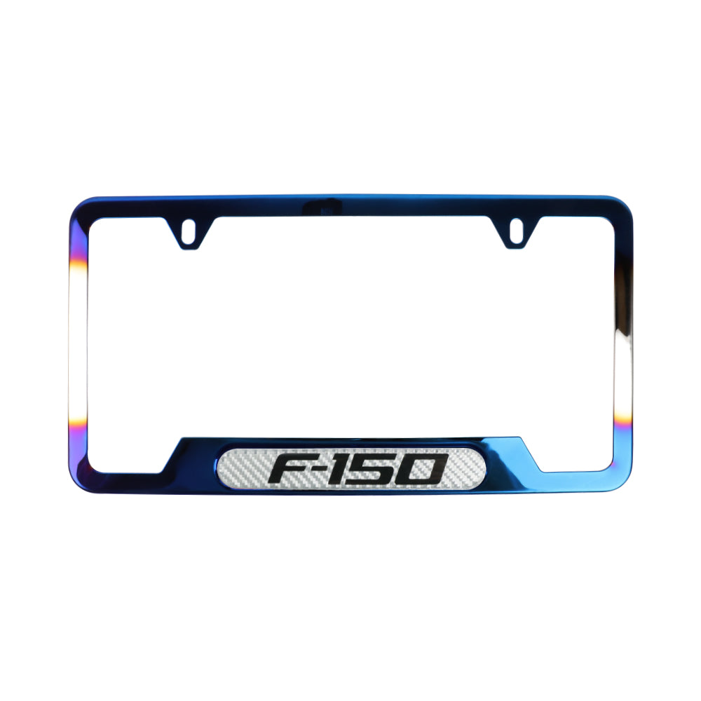 Brand New Universal 1PCS F-150 Titanium Burnt Blue Metal License Plate Frame