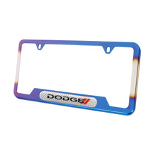 Load image into Gallery viewer, Brand New Universal 1PCS Dodge Titanium Burnt Blue Metal License Plate Frame