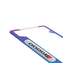 Load image into Gallery viewer, Brand New Universal 1PCS Dodge Titanium Burnt Blue Metal License Plate Frame