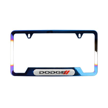 Load image into Gallery viewer, Brand New Universal 1PCS Dodge Titanium Burnt Blue Metal License Plate Frame