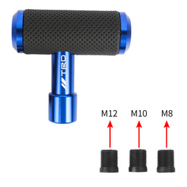 Brand New Universal TRD BLUE Aircraft Joystick Aluminum Leather Car Gear Shift Knob Shifter Lever Head M8 M10 M12