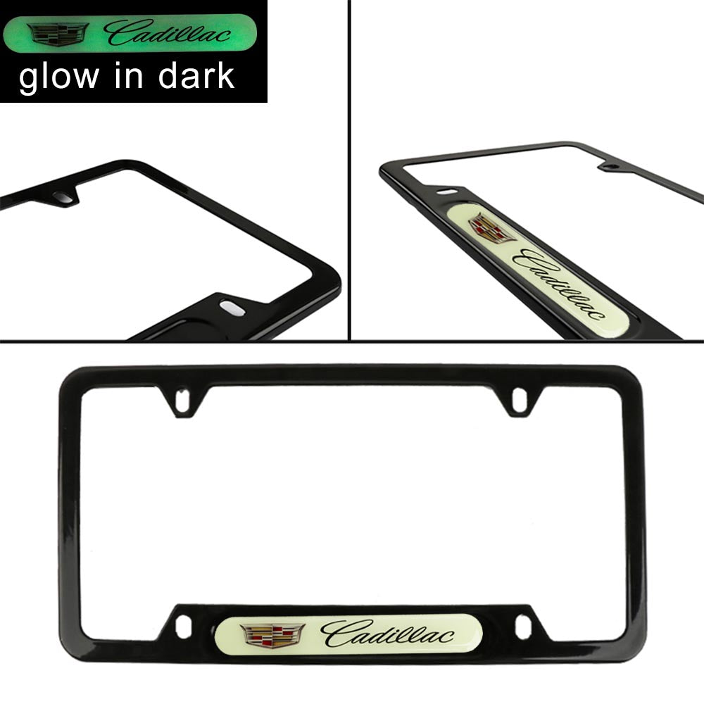 Brand New Universal 1PCS CADILLAC Black Metal License Plate Frame