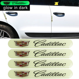 Brand New 4PCS Cadillac Glows in Dark Green Car Trunk Side Fenders Door Badge Scratch Guard Sticker