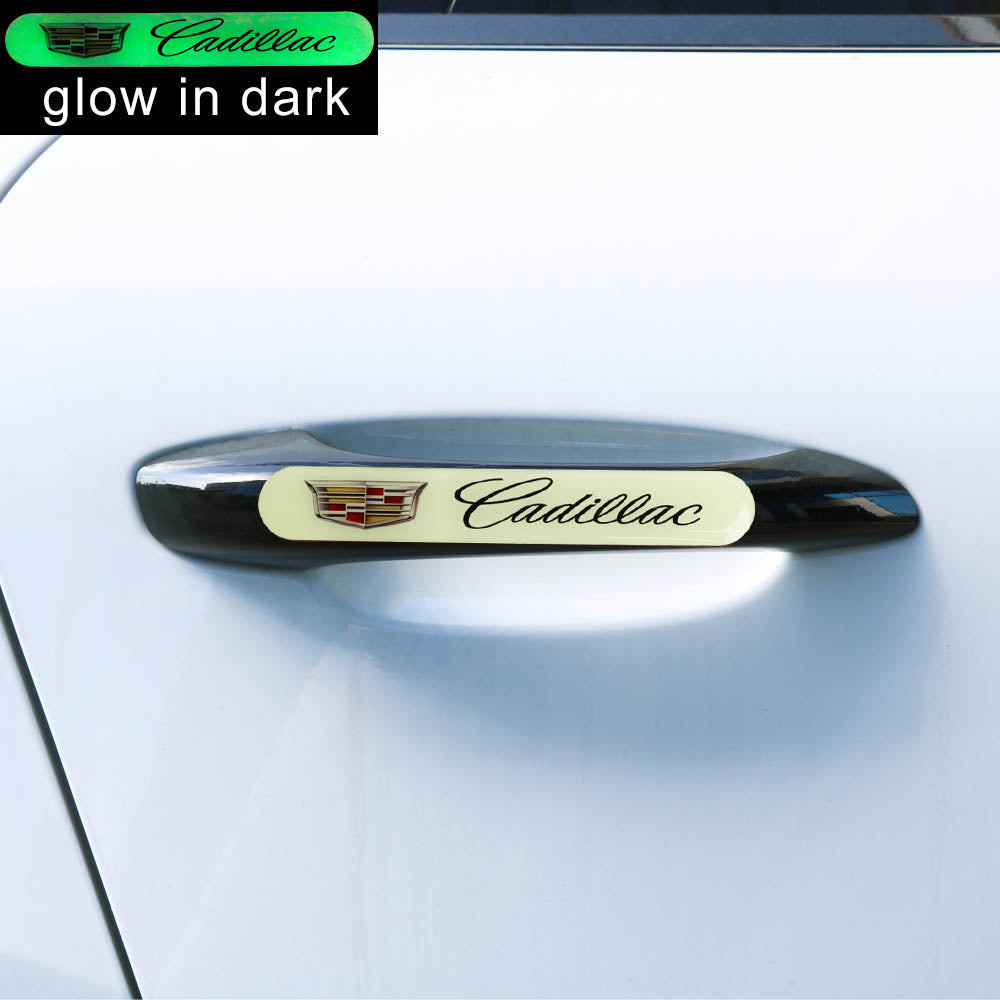 Brand New 4PCS Cadillac Glows in Dark Green Car Trunk Side Fenders Door Badge Scratch Guard Sticker