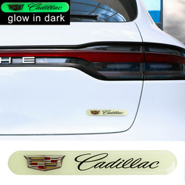 Brand New 1PCS Cadillac Glows in Dark Green Car Trunk Side Fenders Door Badge Scratch Guard Sticker