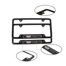 Load image into Gallery viewer, Brand New Universal 1PCS CADILLAC Carbon Fiber Look Metal License Plate Frame