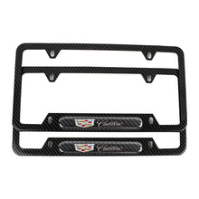 Load image into Gallery viewer, Brand New Universal 1PCS CADILLAC Carbon Fiber Look Metal License Plate Frame