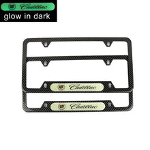 Load image into Gallery viewer, Brand New Universal 2PCS Cadillac Carbon Fiber Style Metal License Plate Frame