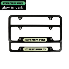 Brand New Universal 2PCS CAMARO Black Metal License Plate Frame
