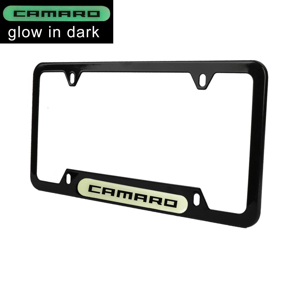 Brand New Universal 2PCS CAMARO Black Metal License Plate Frame