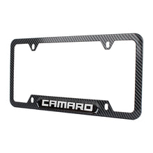 Load image into Gallery viewer, Brand New Universal 2PCS Camaro Carbon Fiber Look Metal License Plate Frame