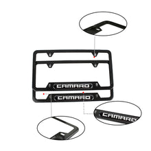 Load image into Gallery viewer, Brand New Universal 2PCS Camaro Carbon Fiber Look Metal License Plate Frame