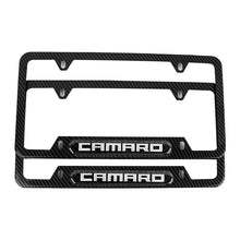 Load image into Gallery viewer, Brand New Universal 2PCS Camaro Carbon Fiber Look Metal License Plate Frame
