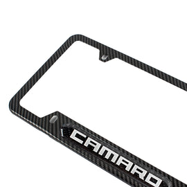 Brand New Universal 1PCS Camaro Carbon Fiber Look Metal License Plate Frame