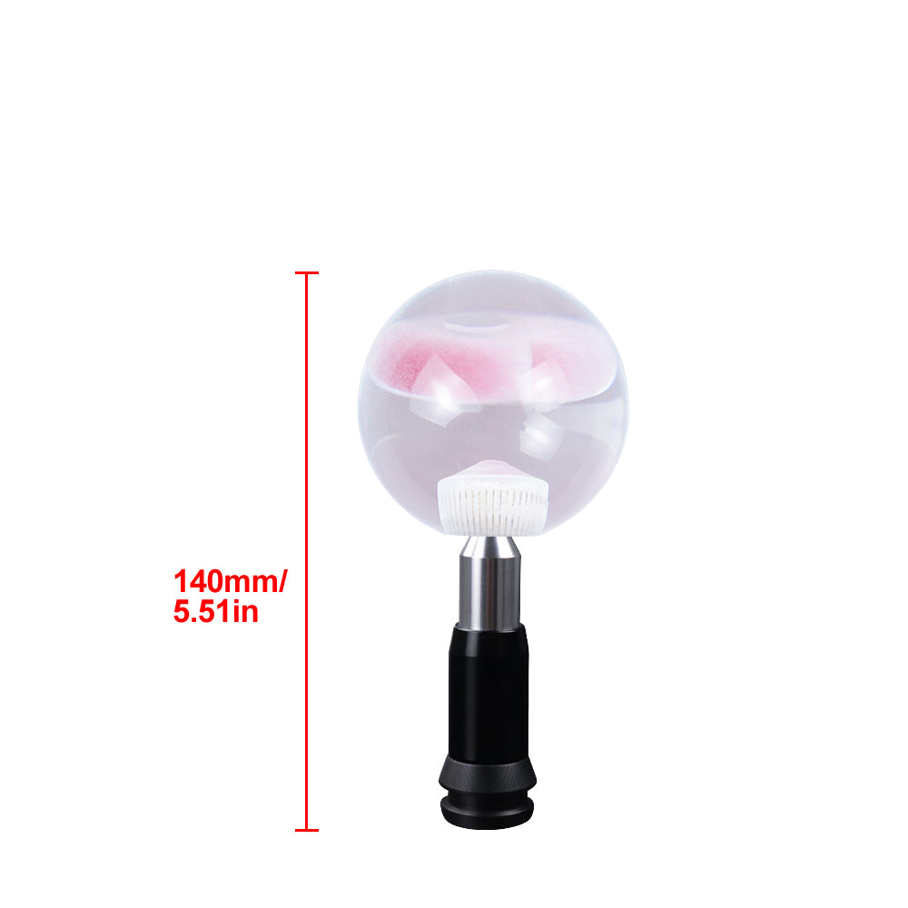 Brand New Universal Round Ball Heart Pink Crystal Clear Automatic Transmission Shift Knob