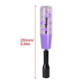 Brand New JDM Glitter Purple Rose Flowers Manuel Gear Stick Shift Knob M8 M10 M12 & Black Shifter Extender Extension