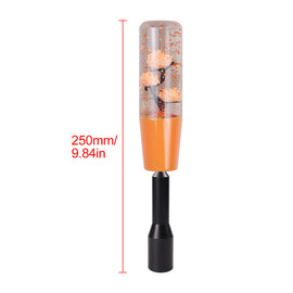 Brand New JDM Glitter Orange Rose Flowers Manuel Gear Stick Shift Knob M8 M10 M12 & Black Shifter Extender Extension
