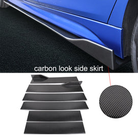 Brand New 6PCS Universal Carbon Fiber Look Car Side Skirt Extension Rocker Panel Body Lip Splitters