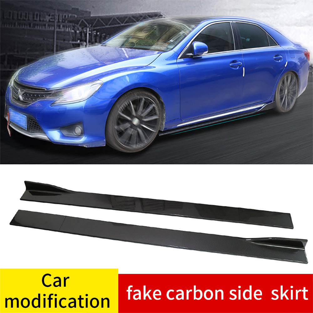Brand New 6PCS Universal Carbon Fiber Look Car Side Skirt Extension Rocker Panel Body Lip Splitters