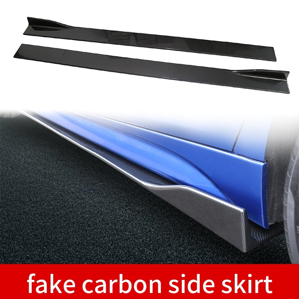 Brand New 6PCS Universal Carbon Fiber Look Car Side Skirt Extension Rocker Panel Body Lip Splitters