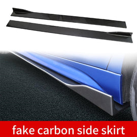 Brand New 6PCS Universal Carbon Fiber Look Car Side Skirt Extension Rocker Panel Body Lip Splitters