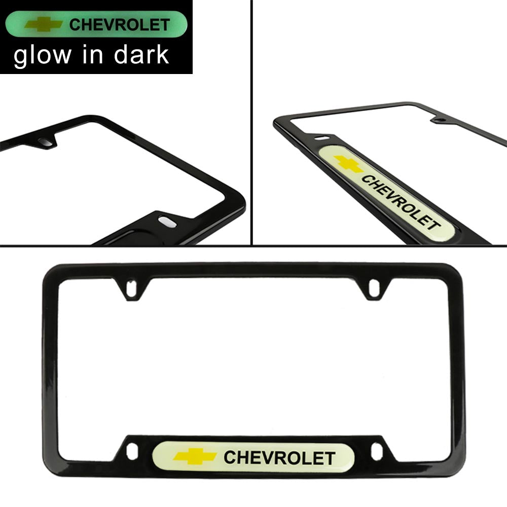 Brand New Universal 1PCS CHEVROLET Black Metal License Plate Frame