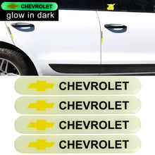 Load image into Gallery viewer, Brand New 4PCS CHEVROLET Glows in Dark Green Car Trunk Side Fenders Door Badge Scratch Guard Sticker