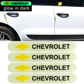 Brand New 4PCS CHEVROLET Glows in Dark Green Car Trunk Side Fenders Door Badge Scratch Guard Sticker