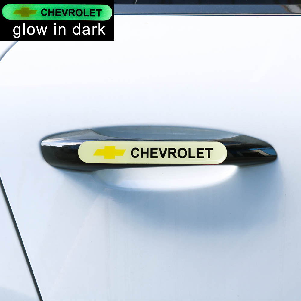 Brand New 2PCS CHEVROLET Glows in Dark Green Car Trunk Side Fenders Door Badge Scratch Guard Sticker