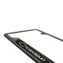 Load image into Gallery viewer, Brand New Universal 2PCS CHEVROLET Carbon Fiber Look Metal License Plate Frame