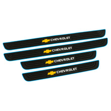 Load image into Gallery viewer, Brand New 4PCS Universal Chevrolet Blue Rubber Car Door Scuff Sill Cover Panel Step Protector