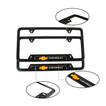 Load image into Gallery viewer, Brand New Universal 2PCS Chevrolet Carbon Fiber Look Metal License Plate Frame