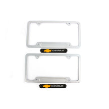 Load image into Gallery viewer, Brand New Universal 1PCS CHEVROLET Silver Metal License Plate Frame