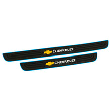 Load image into Gallery viewer, Brand New 4PCS Universal Chevrolet Blue Rubber Car Door Scuff Sill Cover Panel Step Protector