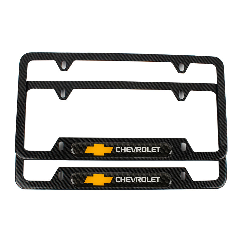 Brand New Universal 1PCS Chevrolet Carbon Fiber Look Metal License Plate Frame