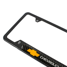 Load image into Gallery viewer, Brand New Universal 2PCS Chevrolet Carbon Fiber Look Metal License Plate Frame