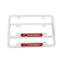 Load image into Gallery viewer, Brand New Universal 2PCS CHEVROLET Silver Metal License Plate Frame