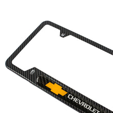 Load image into Gallery viewer, Brand New Universal 2PCS Chevrolet Carbon Fiber Look Metal License Plate Frame