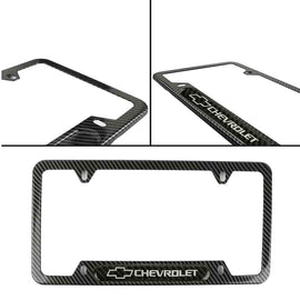 Brand New Universal 1PCS CHEVROLET Carbon Fiber Look Metal License Plate Frame