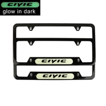 Load image into Gallery viewer, Brand New Universal 2PCS HONDA CIVIC Black Metal License Plate Frame