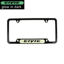 Load image into Gallery viewer, Brand New Universal 2PCS HONDA CIVIC Black Metal License Plate Frame