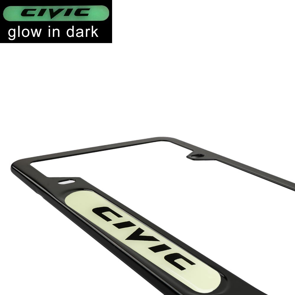 Brand New Universal 2PCS HONDA CIVIC Black Metal License Plate Frame