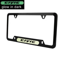 Load image into Gallery viewer, Brand New Universal 2PCS HONDA CIVIC Black Metal License Plate Frame