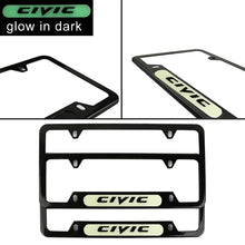 Load image into Gallery viewer, Brand New Universal 2PCS HONDA CIVIC Black Metal License Plate Frame