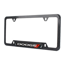 Load image into Gallery viewer, Brand New Universal 2PCS Dodge Carbon Fiber Look Metal License Plate Frame