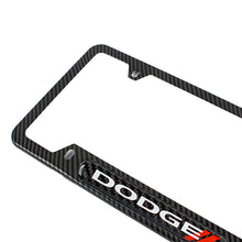 Load image into Gallery viewer, Brand New Universal 2PCS Dodge Carbon Fiber Look Metal License Plate Frame
