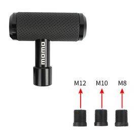 BRAND NEW MOMO BLACK Aircraft Joystick Aluminum Leather Car Gear Shift Knob Shifter Lever Head M8 M10 M12